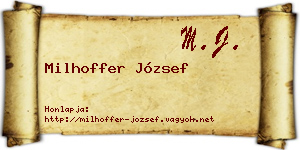 Milhoffer József névjegykártya