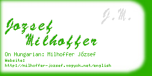 jozsef milhoffer business card