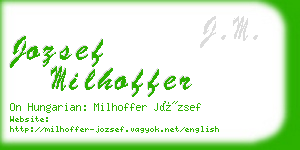 jozsef milhoffer business card